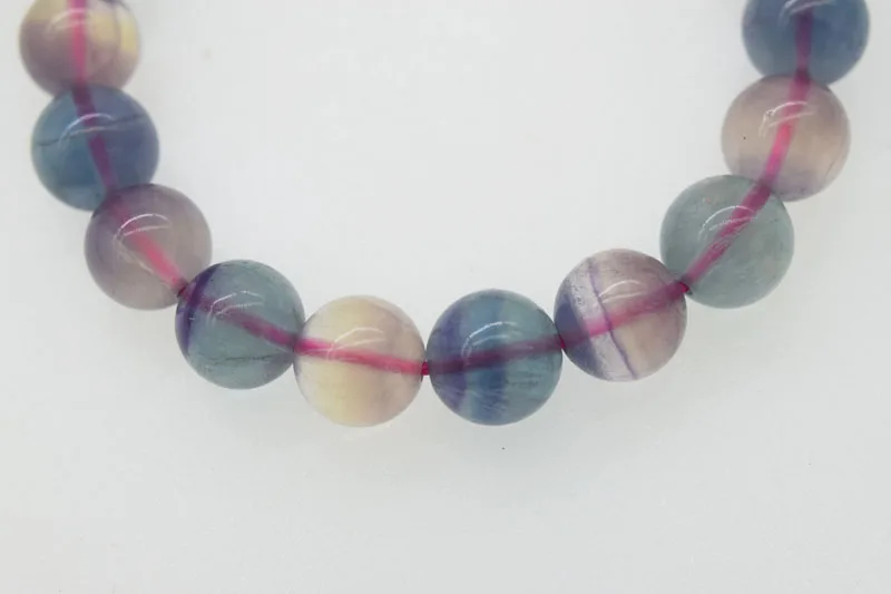 

beautiful Fluorite round multicolor AA 9-10mm bracelet 7.5inch FPPJ wholesale beads nature amazing