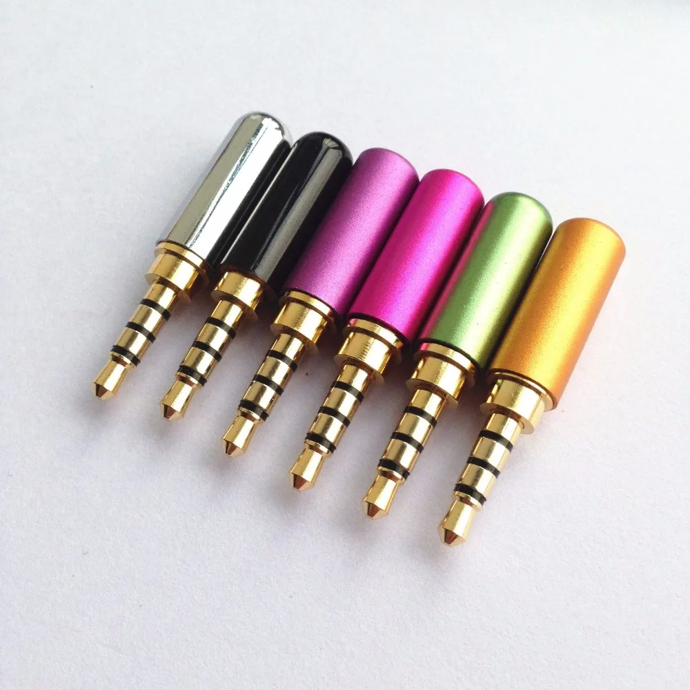 

10pcs Copper Gold Plated 1/8" 3.5mm Male Mini Jack Plug soldering 4 pole plug Repair Headphone Cable Solder