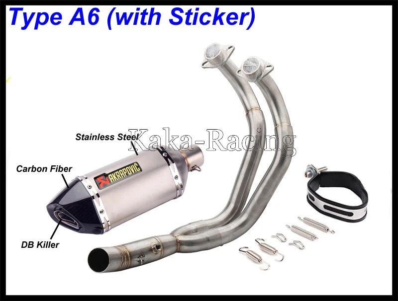 MT07 FZ07 углеволоконные akrapovic выхлопной глушитель мото полная система скольжения для Yamaha mt-07 FZ-07 Tracer- XSR700