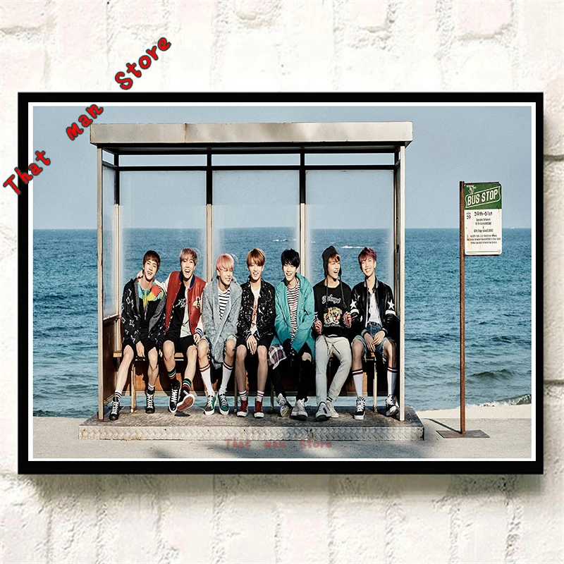Kpop bangtan мальчики ясное изображение наклейки на стену украшение дома высокое качество принты RM Jimin Jin бумага с покрытием для домашнего искусства бренд - Цвет: Шоколад