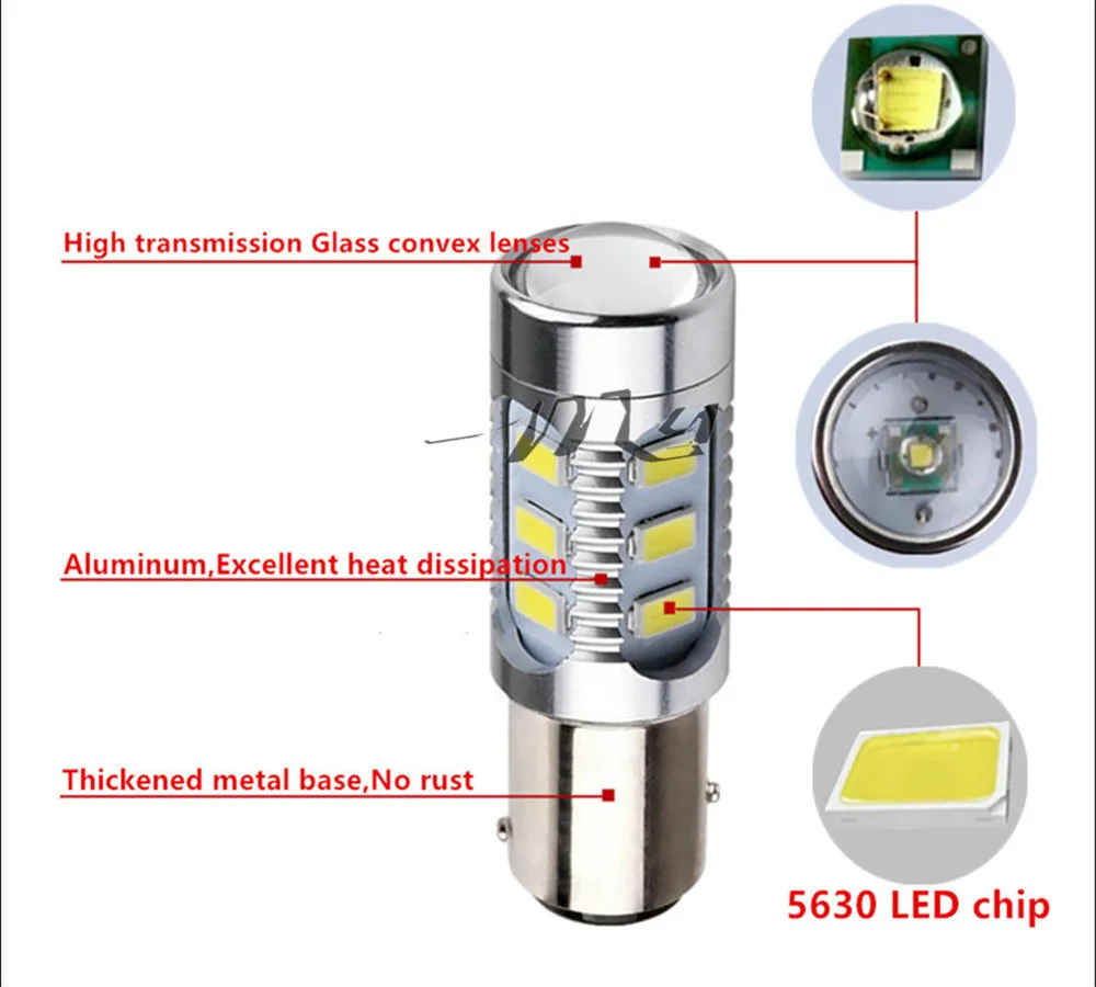 1157 12 5630 SMD BAY15D светодиодная лампа высокой мощности 21/5 Вт светодиодные