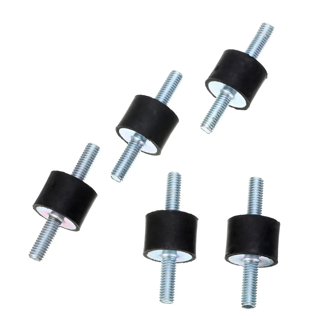 

5 шт. M6 анти вибрационные резиновые крепления амортизаторы Bobbins Silentblock 15 мм высота 20 мм диаметр черный серебристый