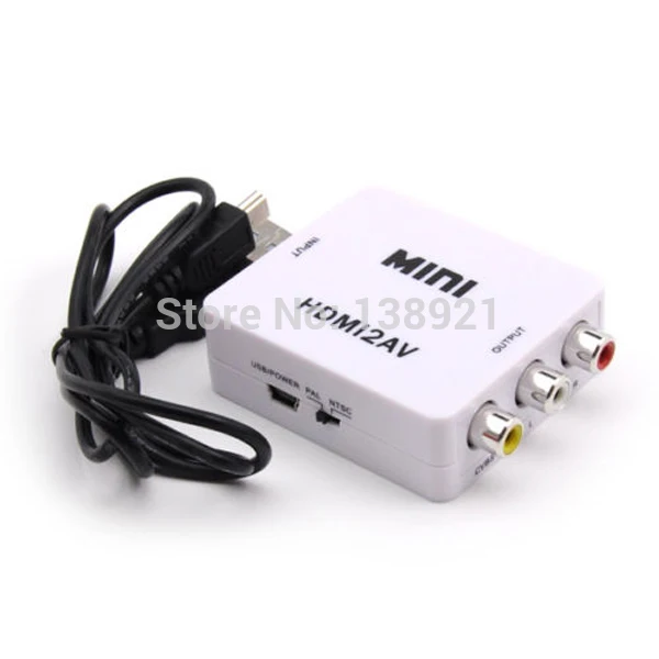 1080 P HD Mini HDMI для 3RCA CVBS Composite AV Видео Конвертер Разъем Адаптера Converter ТВ PS3 VHS