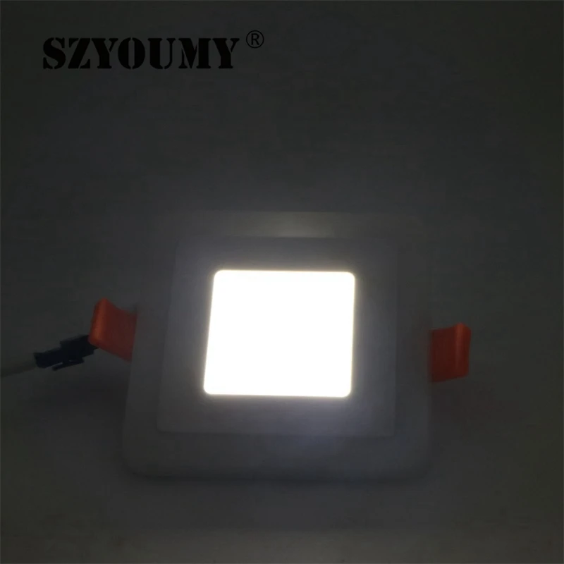 Ультратонкая квадратная Скрытая двухцветная СВЕТОДИОДНАЯ панель SZYOUMY 6 Вт 9 18 24