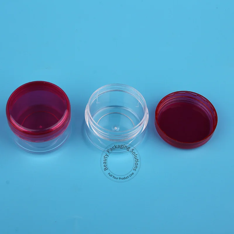 70 шт./лот оптовая продажа пустая 5 г пластиковая банка для крема красная крышка