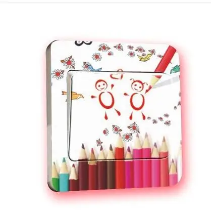 Милый мультфильм креативные diy переключатель наклейки мощность паста