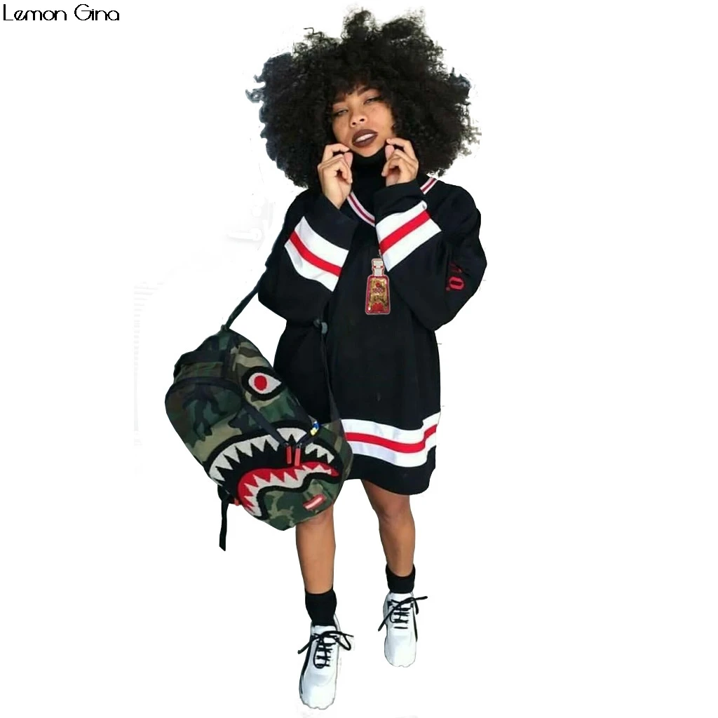 Новинка 2018 осенне зимняя бейсбольная форма с блестками в полоску Свободный