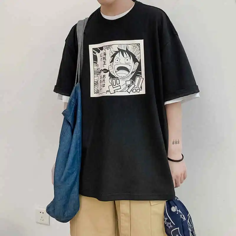 Цельная мультяшная футболка Повседневная homme streetwear Мужская Женская одежда для