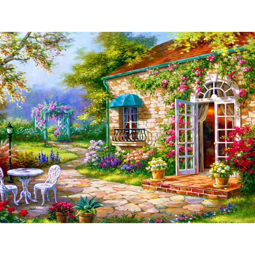 

LaoJieYuan Diamond embroidery Dream house 5d Diy Diamond painting magic round drill rhinestone pasted full Cross stitch crafts