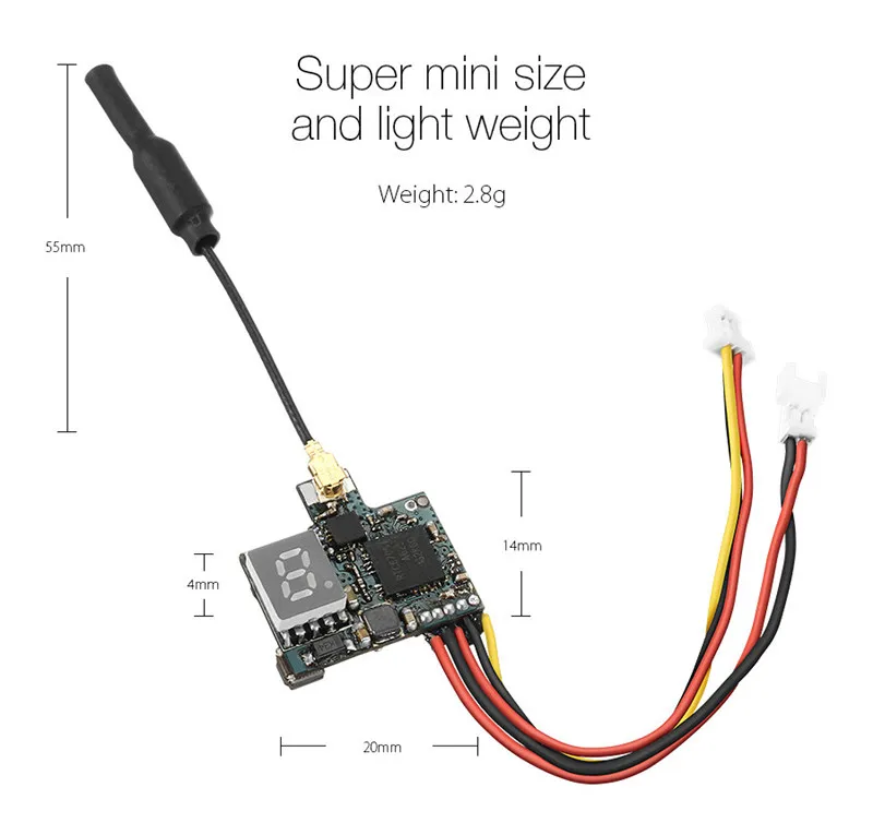 Eachine VTX02 супер мини 5,8G 40CH 200mW FPV передатчик изображения для RC гоночных дронов FPV очки для квадрокоптера аксессуары Асса DIY