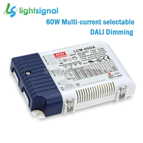 60 Вт MEANWELL LCM 60DA DALI dimmable светодиодный драйвер dimming Светодиодный источник питания с
