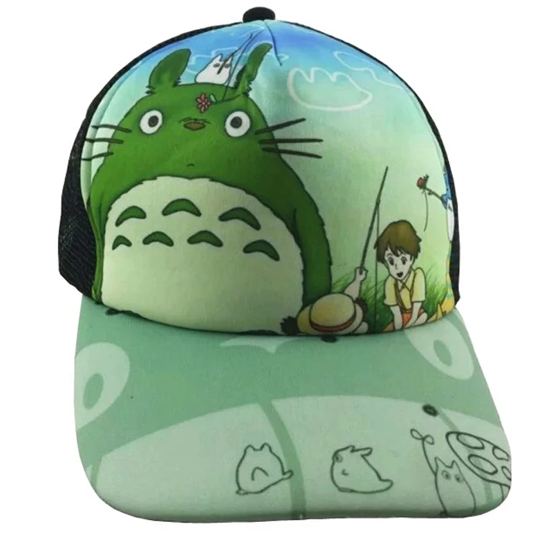 

High Quality My Neighbor Totoro Cartoon Anime Casual Outdoor Peaked Snapback Mesh Hat for Gift