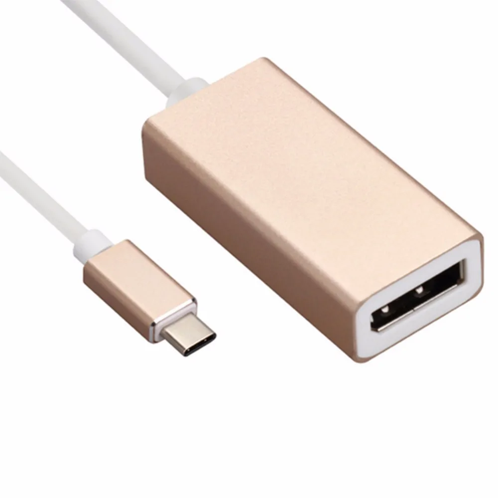 Адаптер USB Type C для DisplayPort из алюминия с разъемом Male DP Female поддержка 4K UHD