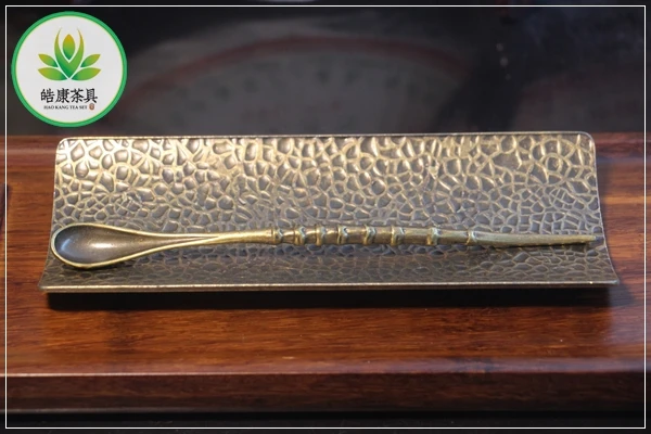 Китайский чайный сервиз Пуэр Ча он с ложкой в комплекте изготовленный из медно