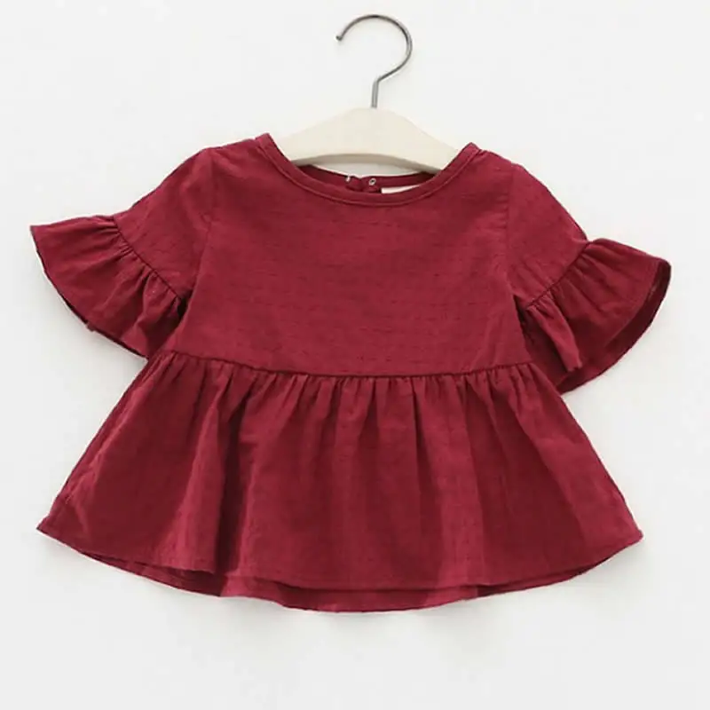 Летние Детские хлопковые рубашки льняные жаккардовые детские топы с рукавами в