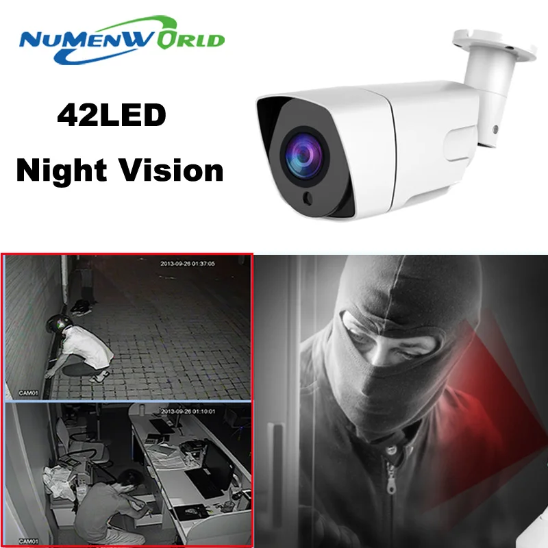 Numenworld H.265 4X Auto Zoom 2.8mm-12mm Motorized Lens IP Camera 5MP IR Bullet Outdoor Security 42PCS LED Xmeye | Безопасность и