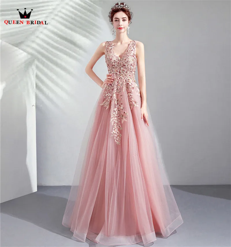 Винтаж розовые вечерние платья 2019 Мода с пышной юбкой из тюля кружевные цветы