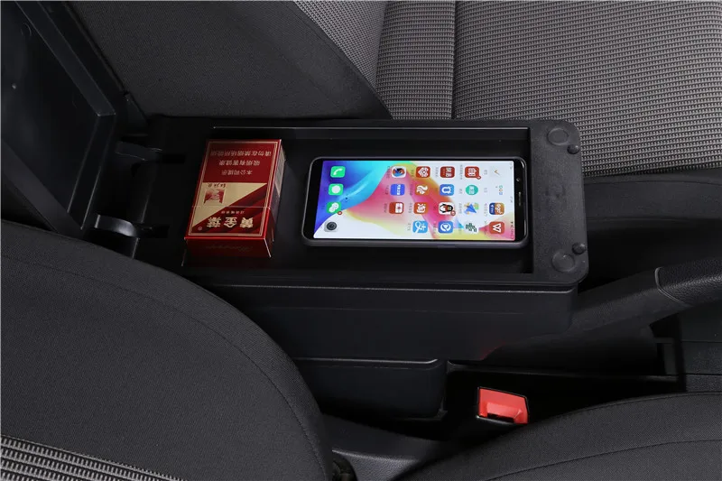Для Toyota aygo bj подлокотник коробка зарядка через usb увеличивает двухслойный центральный магазин содержание держатель стакана, пепельница аксессуары