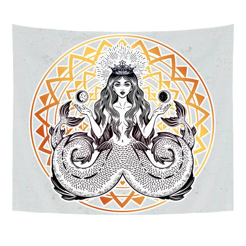 Smiry 130X150 см короткий плюшевый Гобелен Мандала Богемия настенный животное Луна