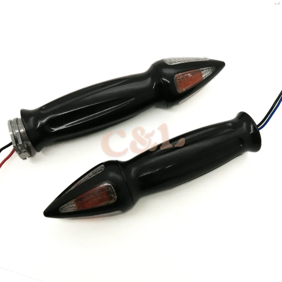 Мотоциклетные черные 7/8 &quot22 мм ручки на руль указатели поворота для Harley Honda Yamaha
