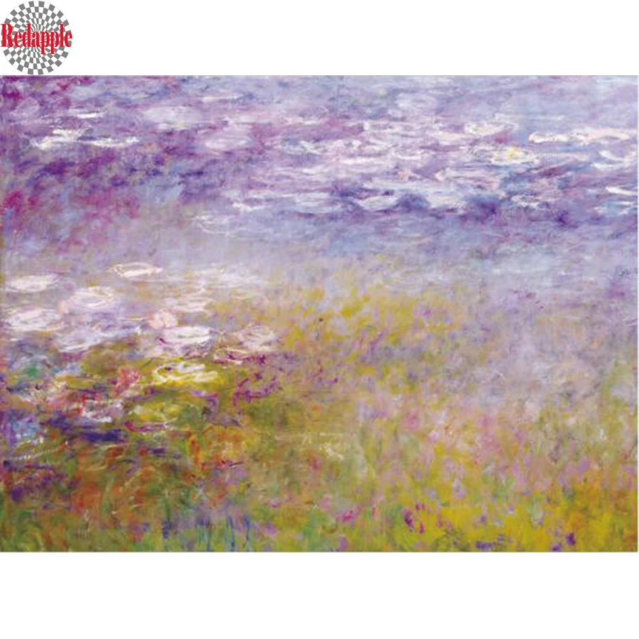

Claude Monet Water Lilies diamond Embroidery Mosaic 3d Pattern Wall Art diamond Painting flower for Living Room Home Wall Decor
