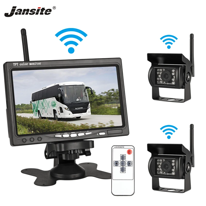 Jansite 7 &quotБеспроводной автомобильный монитор TFT Две камеры заднего вида s