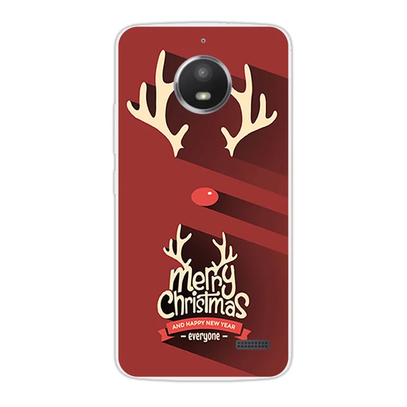 TPU Merry Christmas Case For Moto E4 5.0&quot Funda Motorola XT1766 XT1763 Transparent Silicone DIY Capa for |