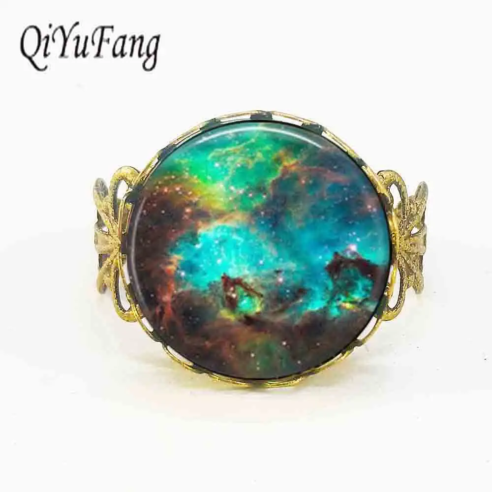 

Antique VINTAGE Nebula Ring galaxy space jewelry steampunk mens women charm rings steel bronze 1pcs/lot adjust size universe