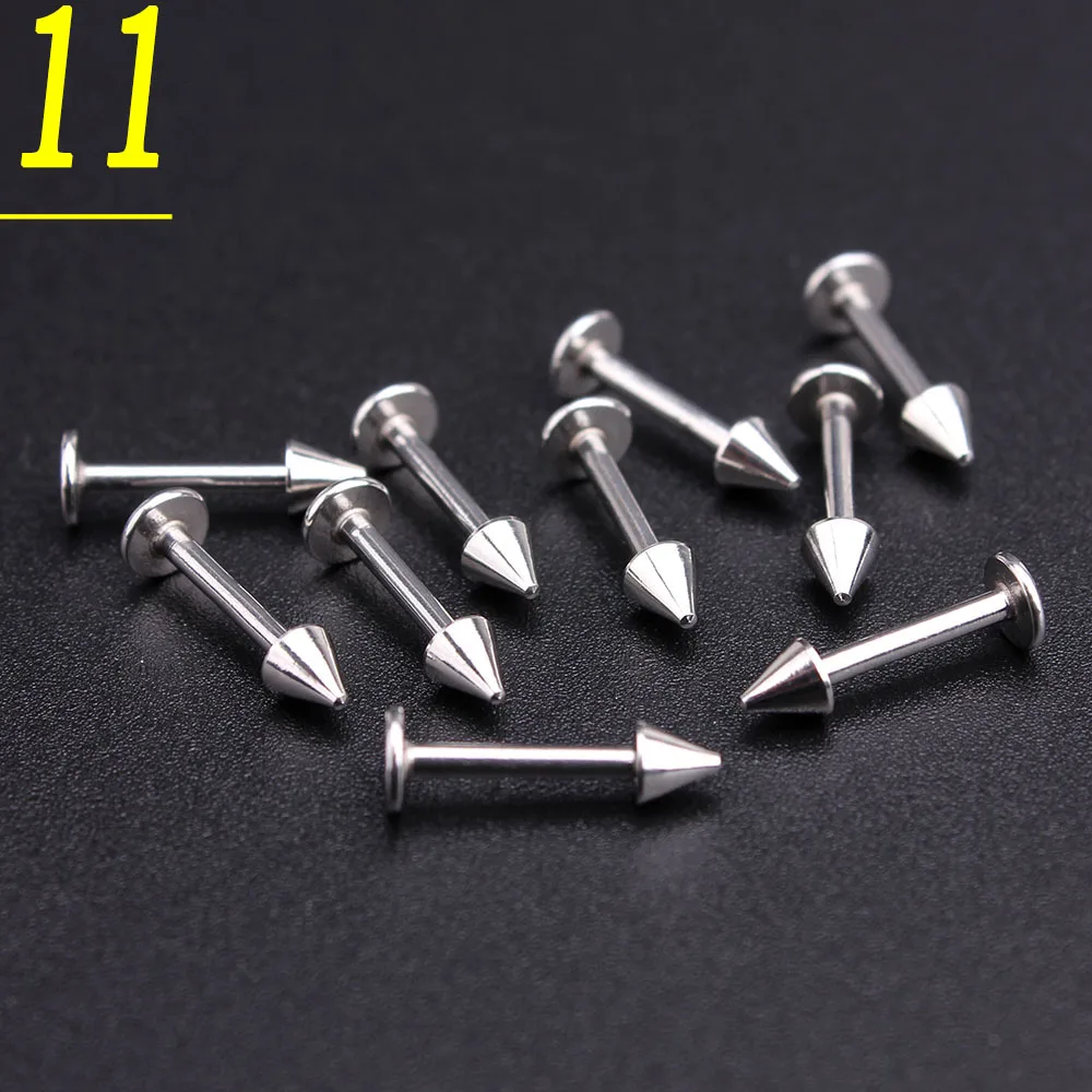 Оптовая 10 шт. Лот Серебряный Пирсинг Из Нержавеющей Стали Губы Брови Нос