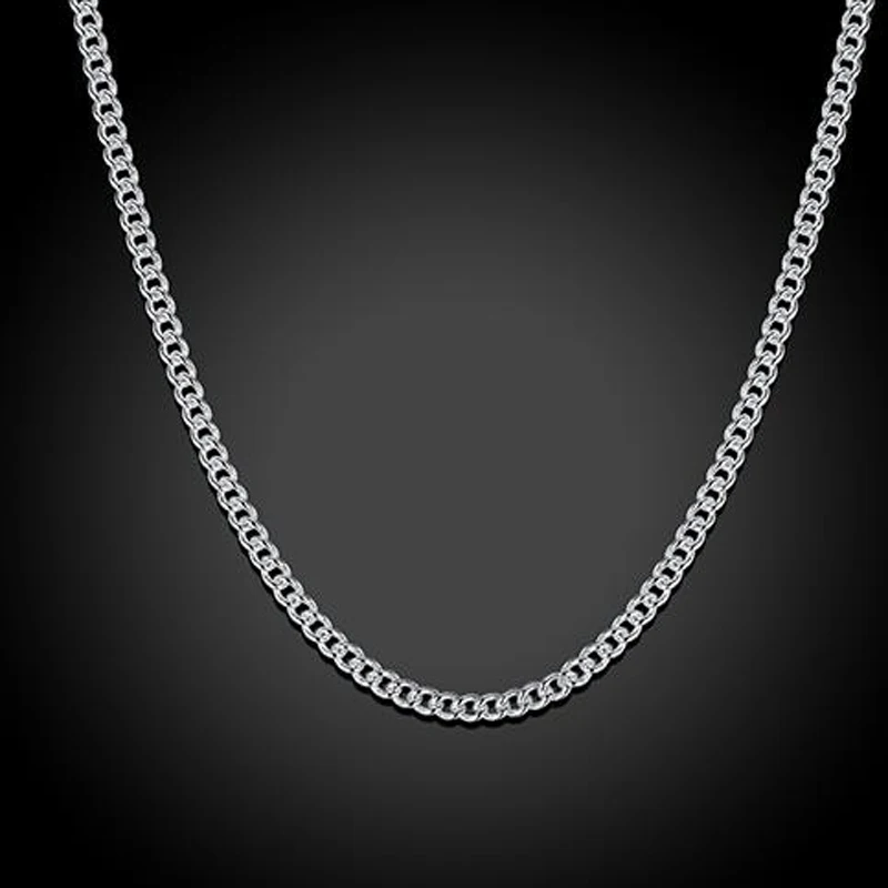 18-24inch wholesale price10pcs a lot good silver women/man 2MM Wide 1:1 curb chain jewelry necklace N12 |