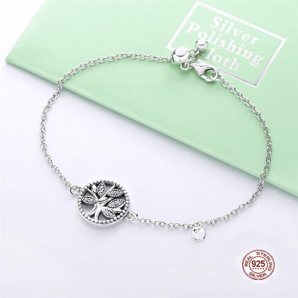 New 925 Sterling Silver Telescopic Bracelet Woman Bangle Fit DIY Beads Charm Rose Gold Fine Jewelry Gift For Female