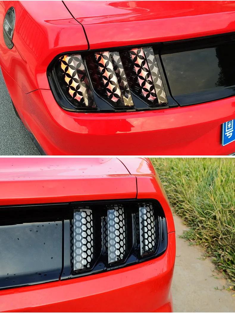 Подходит для Ford Mustang- задний светильник сотовая пленка декоративные наклейки различные варианты предметов