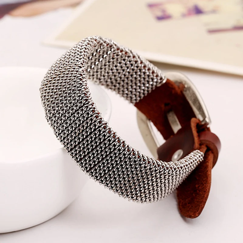 Новинка 2017 браслеты с цепочкой в сеточку модные брендовые классические кожаные