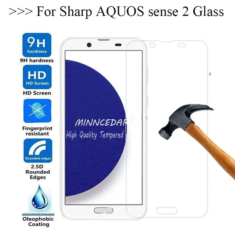 Ультратонкий протектор экрана для Sharp Aquos Sense 2 защитное Закаленное стекло Защитная пленка для телефона для Sharp Aquos Sense2