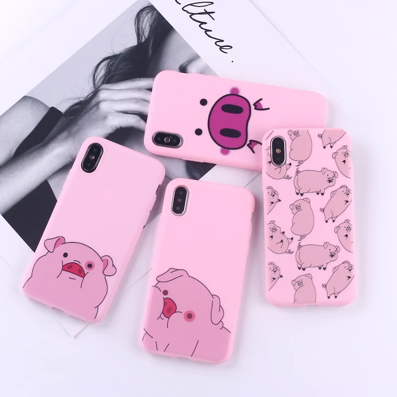 

Cute Piglet Piggy Cartoon Animals Soft Silicone Candy Case Coque For iPhone 11 12 13 Pro Max 8 8Plus X XS Max 7 7Plus