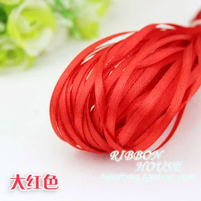 

Red (10meters/lot) 1/8" (3mm) Single Face Satin Ribbon Webbing Decoration Gift Christmas Ribbons DIY Candy Box Dec multicolor