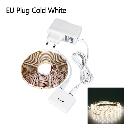 EU Plug Cold White 1 м-5 м светодиодный светильник под шкаф с датчиком движения руки 12 В постоянного тока SMD 2835 60 светодиодный s Диодная лента для спальни кухни - Цвет: EU Plug Cold White