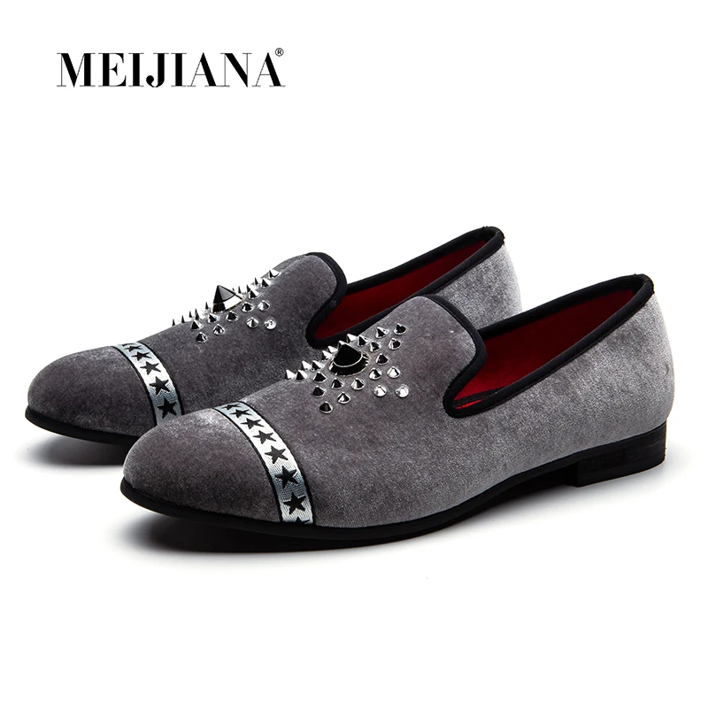 MEIJIANA New Fashion Brand Loafers Men Velvet Dress Shoes Hot Drilling Handmade Luxurious Flats Men's Classic | Обувь