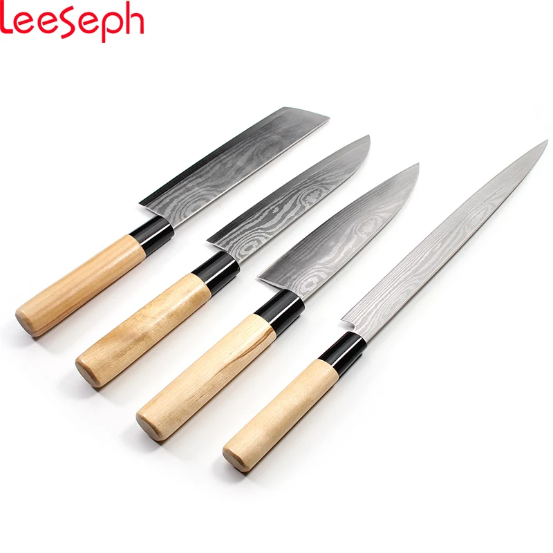 Японский Кухонный Нож, суши и сашими поварской нож, набор из 4