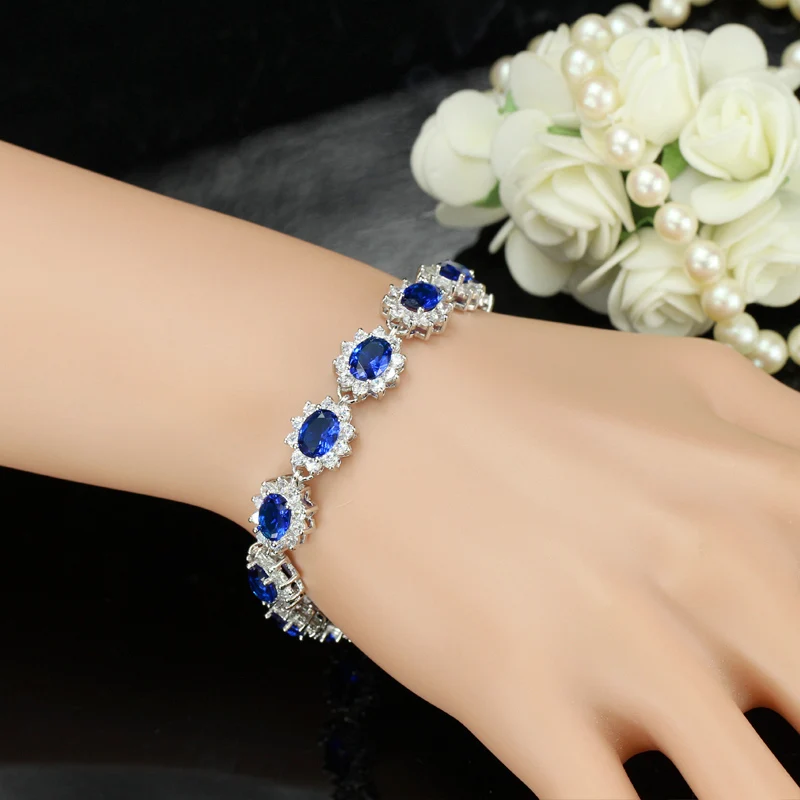 ThreeGraces New Women Cubic Zirconia Jewelry Large Flower Black Crystal Bracelets Bangles pulseras mujer moda 2020 BR055 | Украшения и
