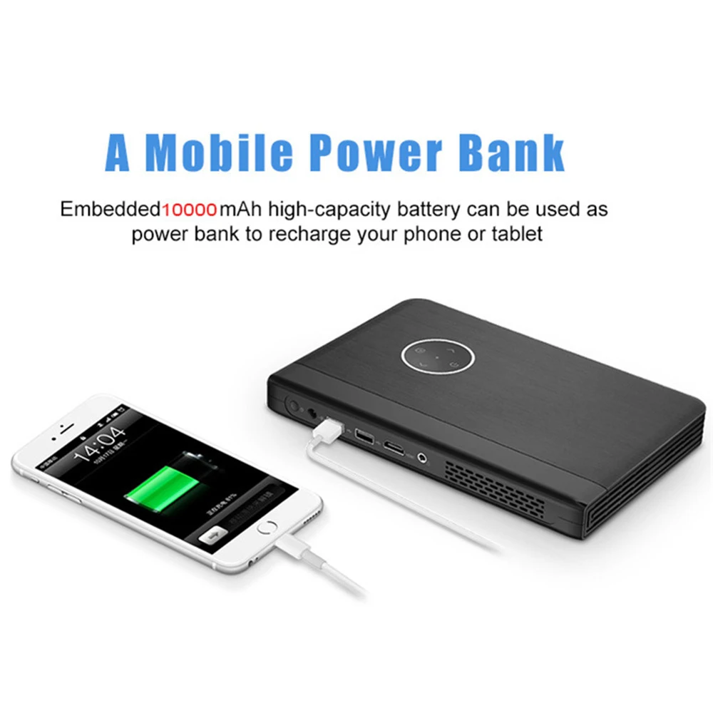 Окна 10 Проекторы 4 К видео проектор HD LED DLP с Батарея Bluetooth Wi-Fi miracast airplay домашний