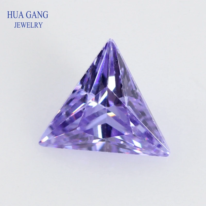 

5A Lavender Triangle Shape Cubic Zirconia Brilliant Cut Loose CZ Stone Synthetic Gems Beads For Jewelry Size 3x3-12x12mm