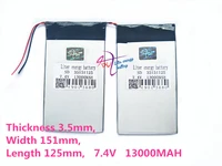 35151125 7 4v 13000mah diy u30gt u30gt1 u30gt2 dual four core tablet pc rechargeable batteries 33161125 size3 5 151 125 mm