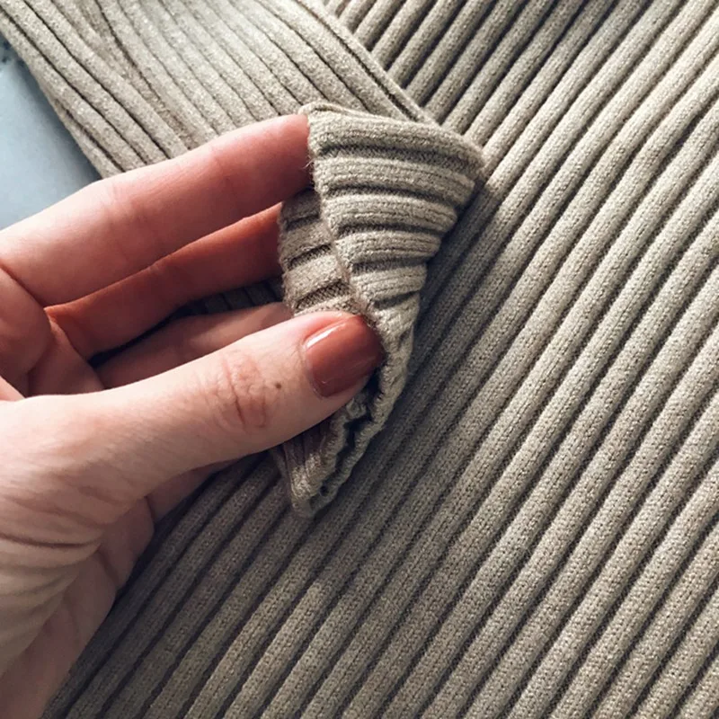 GIGOGOU водолазка теплый зимний женский свитер длинный рукав толстые вязаные