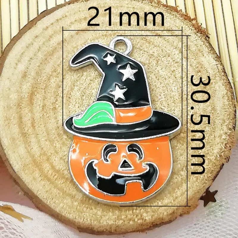 10 pcs Halloween Alloy Charms Funny Spray Paint Pumpkin Vampire Hat Ghost Enamel Pendants Jewelry DIY Accessory GiftYZ530 | Украшения и