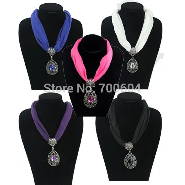 vintage imitation jewelry Fabric Choker Water Drop woman ladies girls jersey collar Pendant charm necklace scarves accessories | Украшения