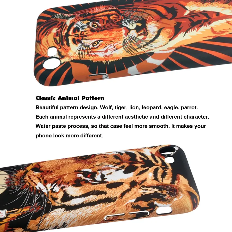 classic animals case for apple iphone 7 smooth hard back cover tiger wolf leopard ultra thin with free gift screen protector free global shipping
