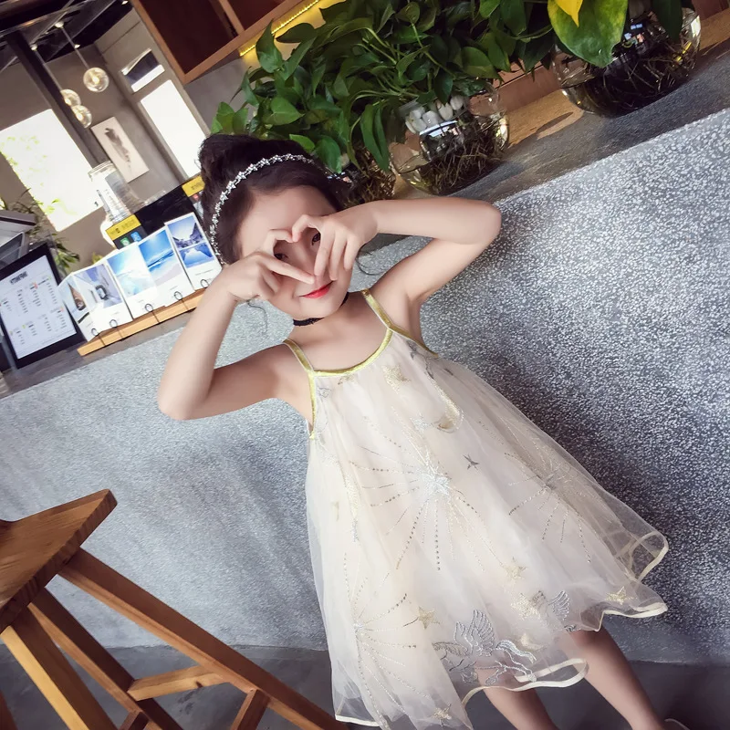 Summer cute girls sweet embroidery mesh slip dress 2-6 years baby girl fashion princess dresses | Детская одежда и обувь