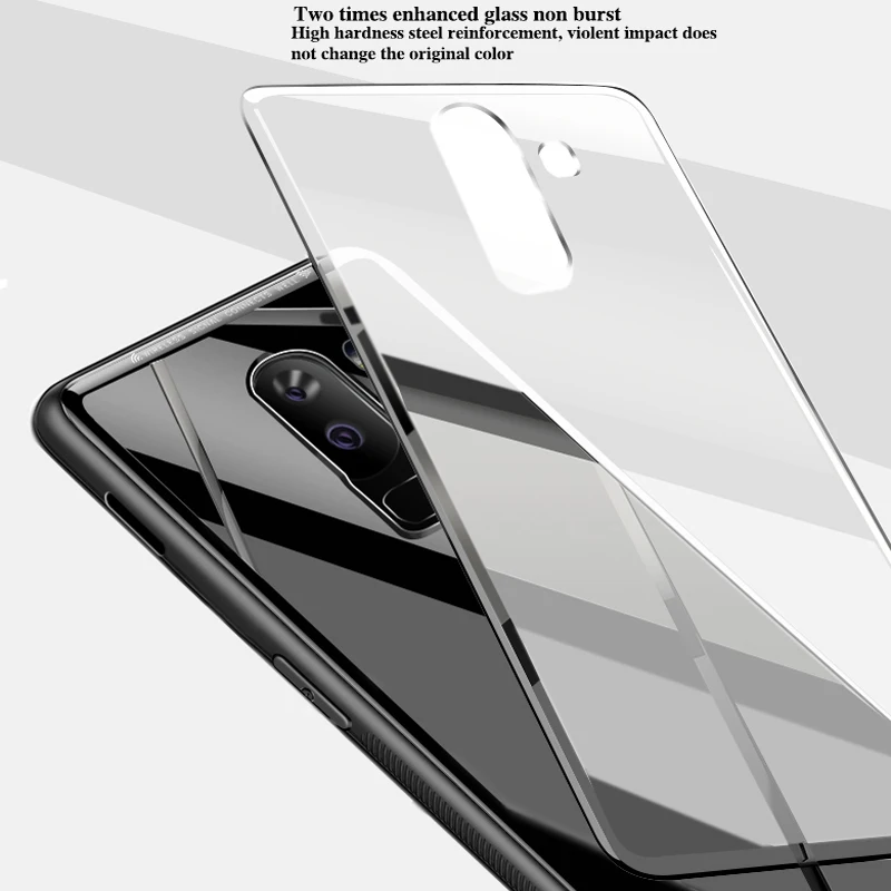 For Samsung Galaxy J6 Plus Case J610F SM-J610F Business Solid color Glass + TPU Ultra Thin Phone Cover Prime Coque | Мобильные