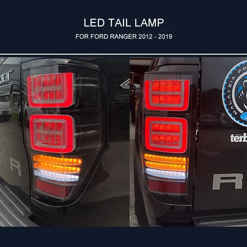 Светодиодный задний фонарь для Ford Ranger 2012- левый и правый светодиодный задний свет, обратный свет последовательного сигнала поворота